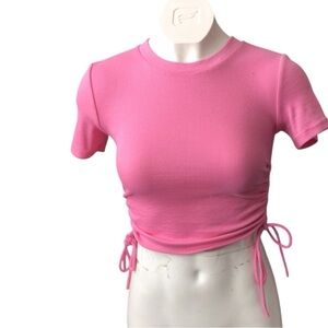 Zara Vibrant Pink Ribbed Crop Top